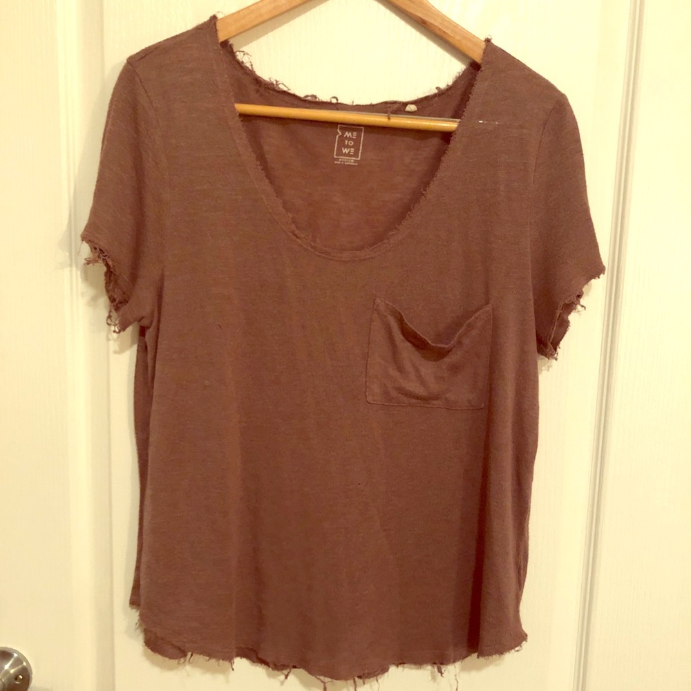 Distressed brown Tee